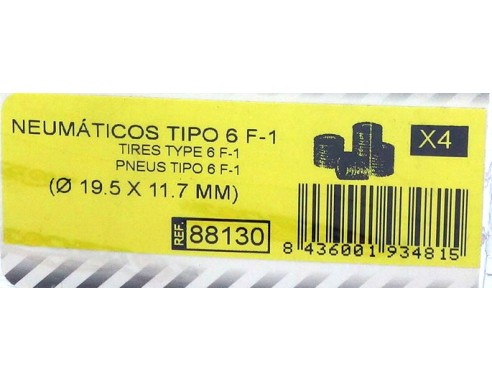 NEUMATICOS TIPO 6 FORMULA1 19.5 X 11.7MM REF.88130 TECNITOYS