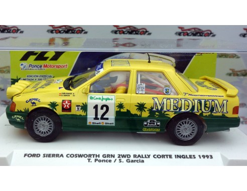 FORD SIERRA COSWORTH GRN 2WD RALLY CORTE INGLES 1993 CAMEL VERSION NOCHE REF.E2118 FLY