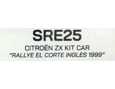CITROEN ZX KIT CAR RALLY EL CORTE INGLES 1999 REF.SRE25 TEAMSLOT