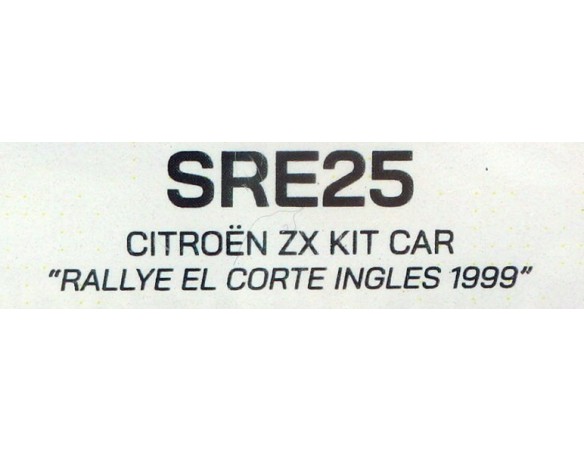 CITROEN ZX KIT CAR RALLY EL CORTE INGLES 1999 REF.SRE25 TEAMSLOT