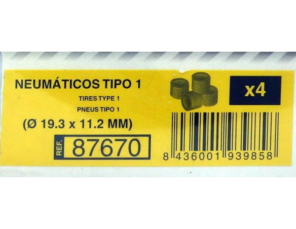 NEUMATICOS TIPO 1 19.3 X 11.2MM REF.87670 TECNITOYS