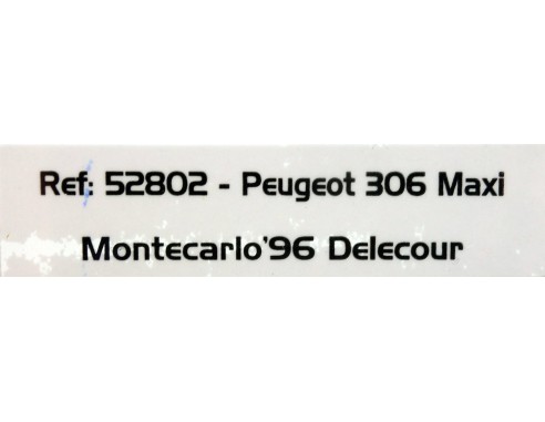 PEUGEOT 306 MAXI MONTECARLO '96 DELECOUR REF.52802 AVANT SLOT