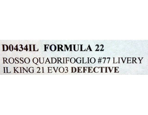 Formula 1 2022 Rosso Quadrifoglio n77 FALLO DE TAMPOGRAFIA REF.D0434IL  NSR