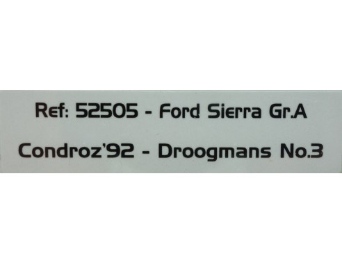 FORD SIERRA GR.A CONDROZ 1992 DROOGMANS Nº3 REF.52505 AVANT SLOT