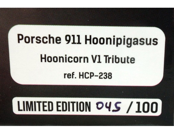 PORSCHE 911 HOONIPIGASUS HOONICORN VI TRIBUTE REF.HCP238 HOOBY CLASSIC