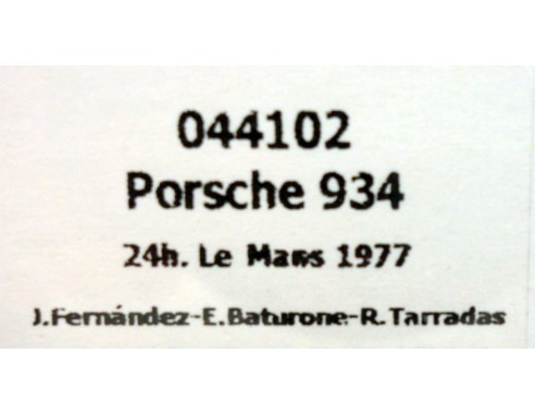 PORSCHE 934 DANONE 24H LE MANS 1977 REF.ELM09 FLY