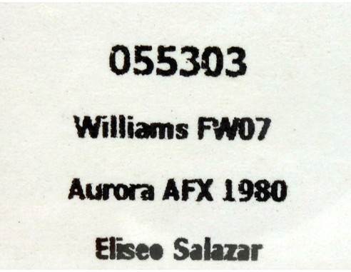 WILLIAMS FW07 AURORA AFX 1980 REF.055303 FLY