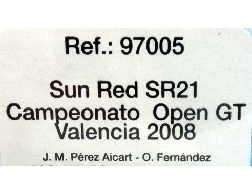 SUN RED SR21 CAMPEONATO OPEN GT VALENCIA 2008 REF.97005 FLY