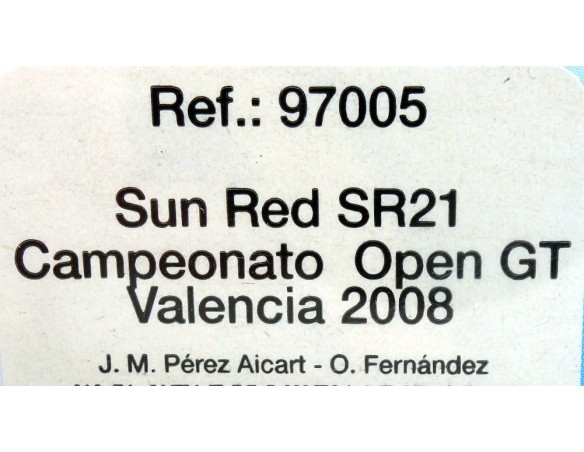 SUN RED SR21 CAMPEONATO OPEN GT VALENCIA 2008 REF.97005 FLY