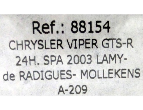 CHRYSLER VIPER GTS-R 24H.SPA 2003 REF.88154 A-209 FLY