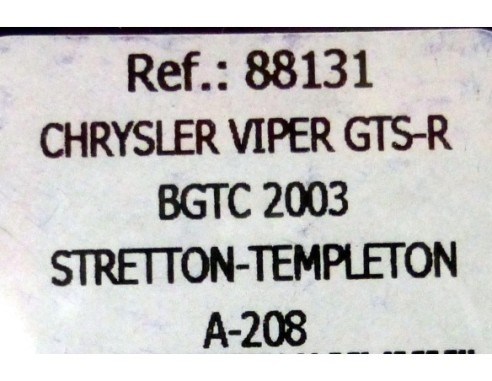 CHRYSLER VIPER GTS-R BGTC SILVERSTONE 2003 REF.88131 A-208 FLY