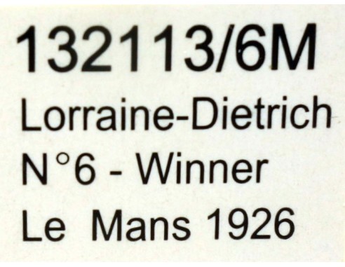 WINNER Nº6 LE MANS 1926 LORRAINE-DIETRICH REF.132113/6M LE MANS MINIATURES