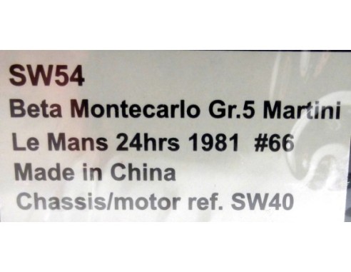 Lancia Beta Montecarlo Gr.5 Martini Le Mans 24hrs 1981 REF. SW54 SIDEWAYS
