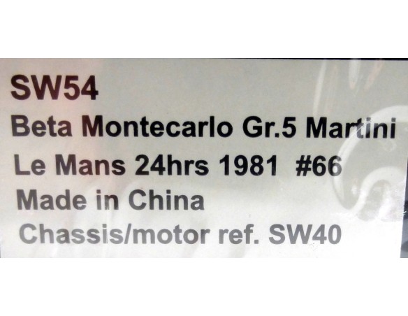 Lancia Beta Montecarlo Gr.5 Martini Le Mans 24hrs 1981 REF. SW54 SIDEWAYS