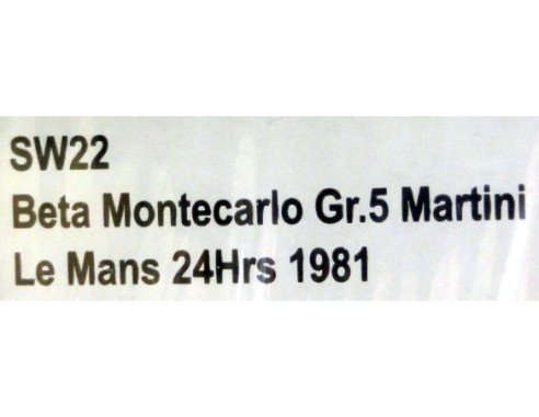 LANCIA BETA MONTECARLO Nº67 MARTINI LE MANS GABBIANI / PIRRO REF.SW22 SIDEWAYS