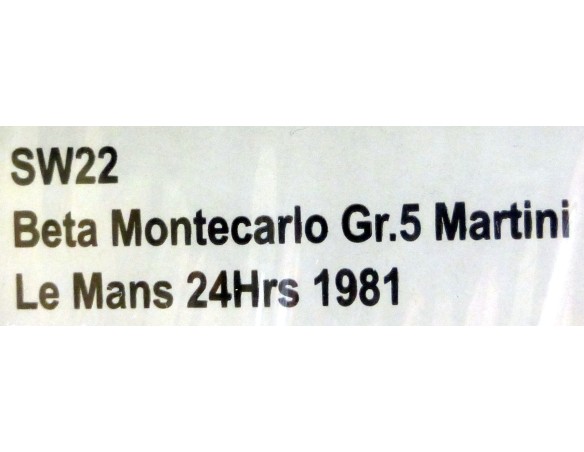LANCIA BETA MONTECARLO Nº67 MARTINI LE MANS GABBIANI / PIRRO REF.SW22 SIDEWAYS