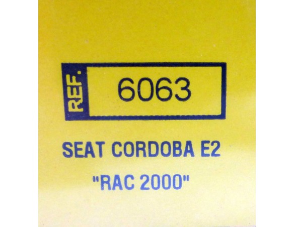 SEAT CORDOBA E2 RAC 2000 REF. 6063-A  TECNITOYS