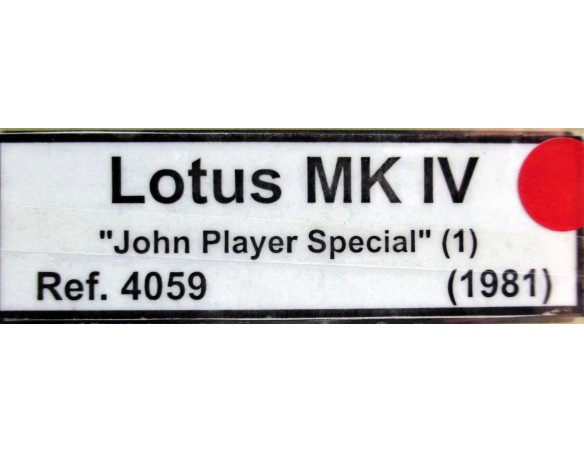 LOTUS MK-IV F1 JHON PLAYER ROJO Nº 1 1981 REF.4059 EXIN