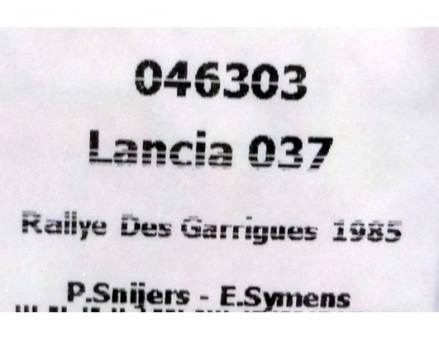 LANCIA 037 BASTOS. RALLYE DES GARRIGUES 1985. ED.LTA. REF. 046303 FLYSLOT