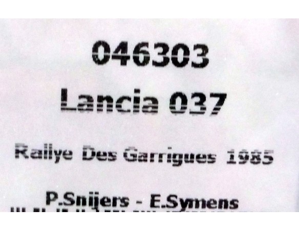 LANCIA 037 BASTOS. RALLYE DES GARRIGUES 1985. ED.LTA. REF. 046303 FLYSLOT