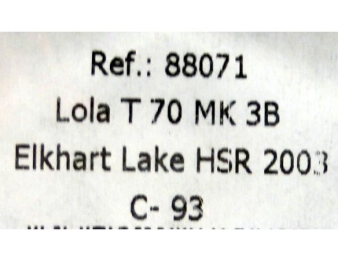 Lola T70 MK3B Elkhart Lake HSR 2003 C93 Peter Kitchak -2 REF.88071 FLY
