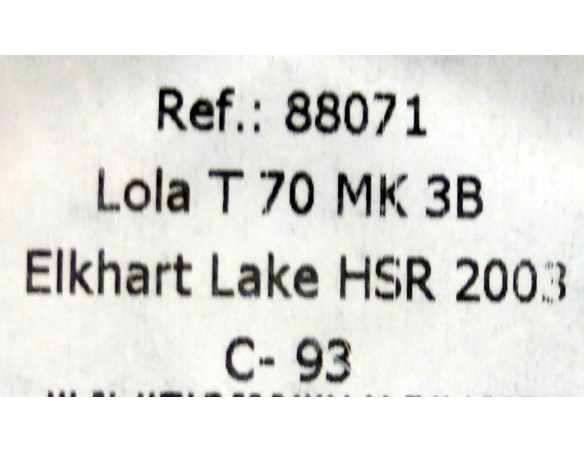 Lola T70 MK3B Elkhart Lake HSR 2003 C93 Peter Kitchak -2 REF.88071 FLY
