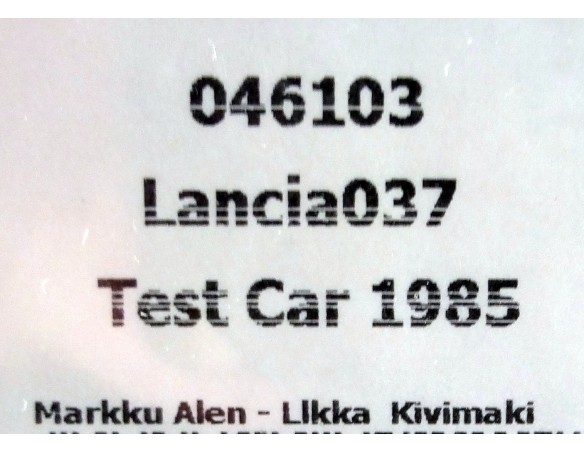 LANCIA 037 TEST CAR 1985 MARKKU  / LLKKA  MARTINI REF.046103 FLYSLOT