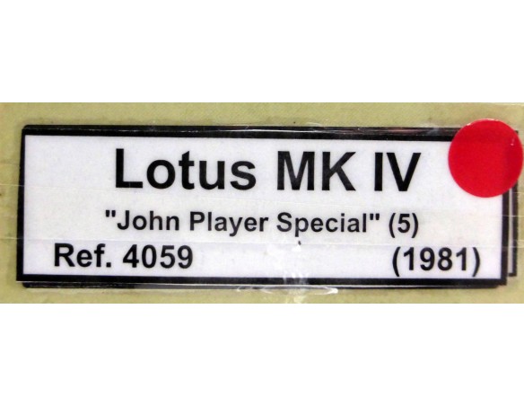 LOTUS MK-IV F1 JHON PLAYER ROJO Nº 5 1981 REF.4059 EXIN