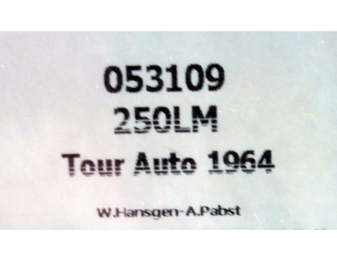 Ferrari 250 LM, Road America 500, 1964, drivers Walt Hansegen REF. 053109 FLY