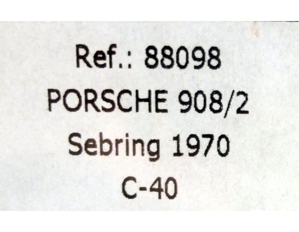 Porsche 908/2 Hans Laine/ Gijs Van Lennep 12h Sebring 1970  Ref. C40/ 88098 FLY