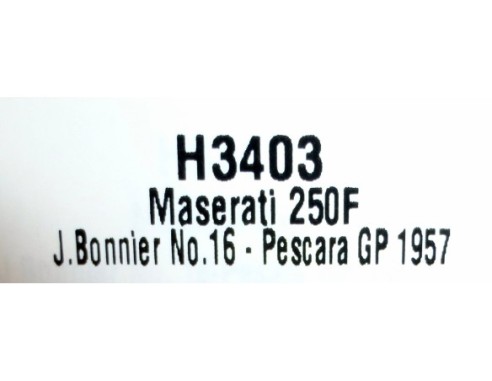 MASERATI 250 F J. BONNIER Nº16 PESCARA GP 1957 REF.H 3403 SUPERSLOT