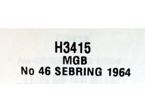 MGB Nº46 SEBRING 1964 PARKINSON-FLAHERTY REF.H3415 SUPERSLOT
