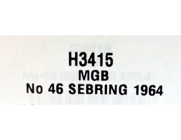 MGB Nº46 SEBRING 1964 PARKINSON-FLAHERTY REF.H3415 SUPERSLOT