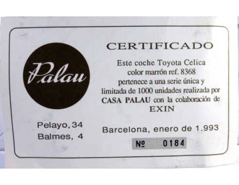 TOYOTA CELICA PALAU Nº1 MARRON REF.8368 EXIN