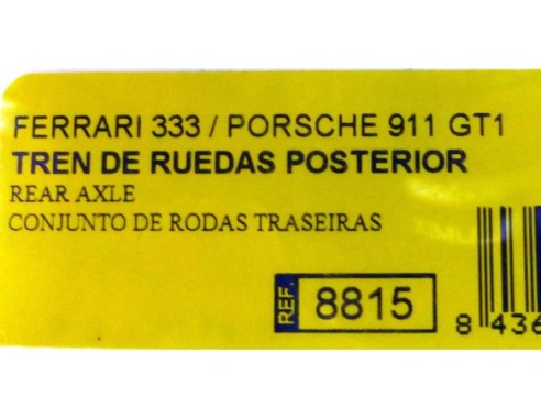 TREN DE RUEDAS POSTERIOR FERRARI 333/ PORSCHE 911 GT1 REF.8815 TECNITOYS