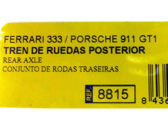 TREN DE RUEDAS POSTERIOR FERRARI 333/ PORSCHE 911 GT1 REF.8815 TECNITOYS