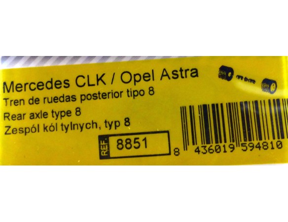 TREN DE RUEDAS POSTERIOR TIPO 8 MERCEDES CLK/ OPEL ASTRA REF.8851 TECNITOYS