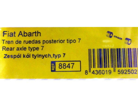 TREN DE RUEDAS POSTERIOR TIPO 7 FIAT ABARTH REF.8847 TECNITOYS