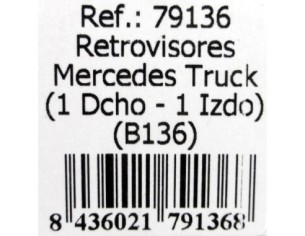 RETROVISORES MERCEDES TRUCK PLATA B.136 REF.79136 FLY 2