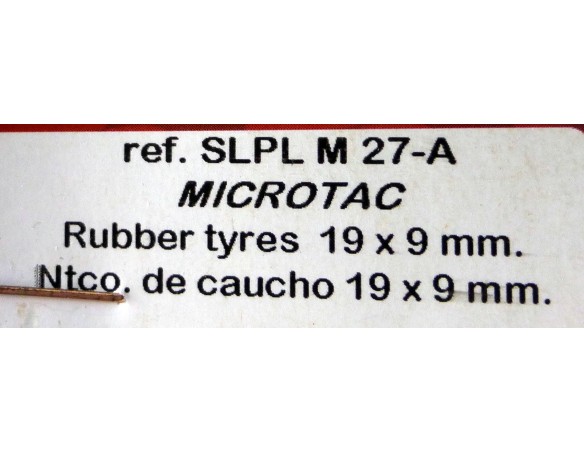 NEUMATICO DE CAUCHO 19X9mm MICROTAC REF.SLPLM27-A. SLOTING PLUS