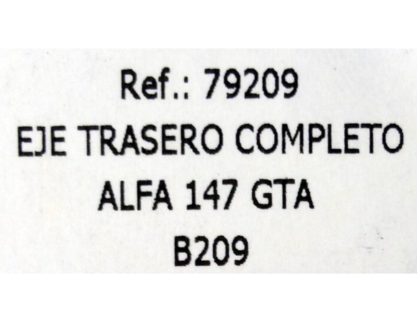 EJE TRASERO COMPLETO ALFA 147 GTA B209 REF.79209 FLY