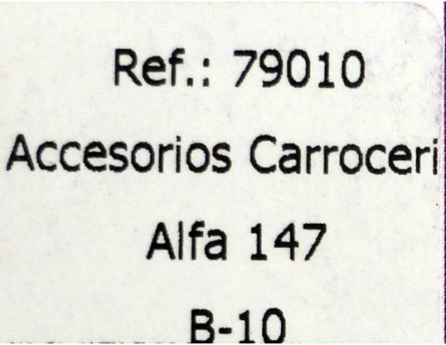 ACCESORIOS CARROCERIA ALFA 147 B10 REF.79010 FLY