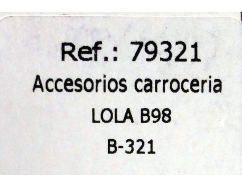 ACCESORIOS CARROCERIA LOLA B98 (RETROVISORES ROJOS,KREMER) B321 REF.79321 FLY