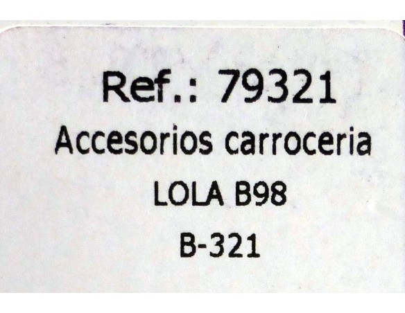 ACCESORIOS CARROCERIA LOLA B98 (RETROVISORES ROJOS,KREMER) B321 REF.79321 FLY