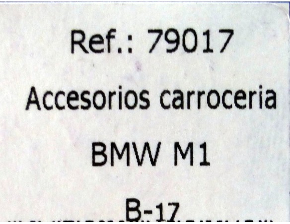 ACCESORIOS CARROCERIA BMW M1 B-17 REF.79017 FLY