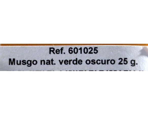 MUSGO NATURAL VERDE OSCURO 25GR REF.601025 ACCESORIOS KERANOVA