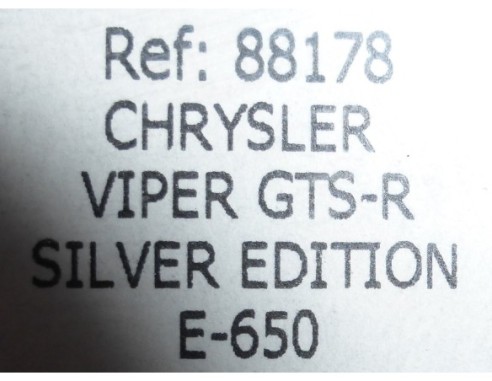 CHRYSLER VIPER GTS-R SILVER EDITION E650 REF.88178 FLY
