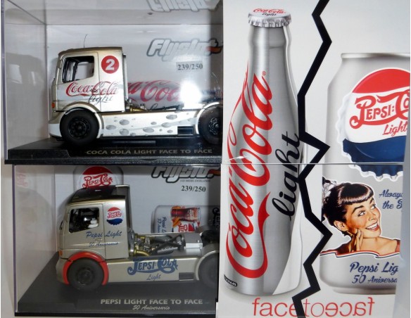 2 CAMIONES 50 ANIVERSARIO PEPSI-COCACOLA LIGHT MISMO NUMERO DE SERIE FLY