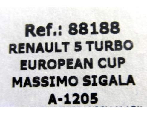 RENAULT 5 TURBO MOMO EUROPEAN CUP A1205 REF.88188.FLY