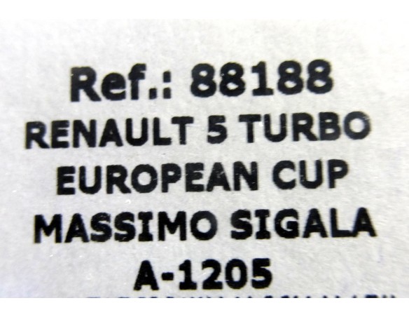 RENAULT 5 TURBO MOMO EUROPEAN CUP A1205 REF.88188.FLY